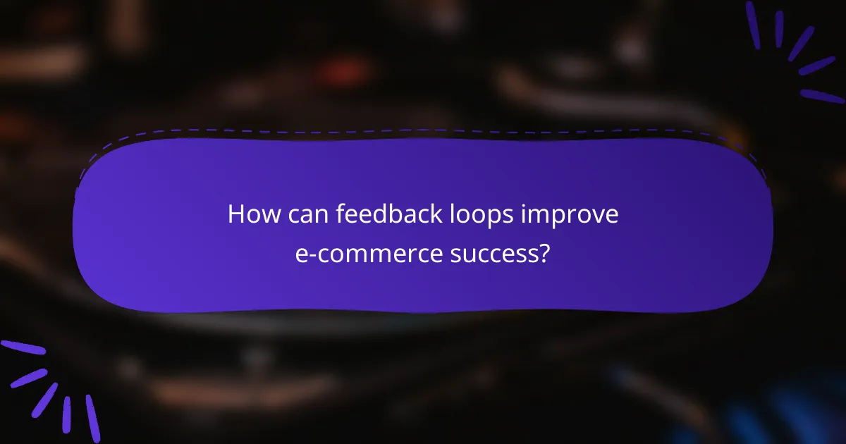 How can feedback loops improve e-commerce success?