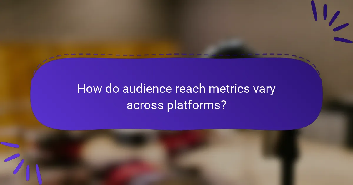 How do audience reach metrics vary across platforms?