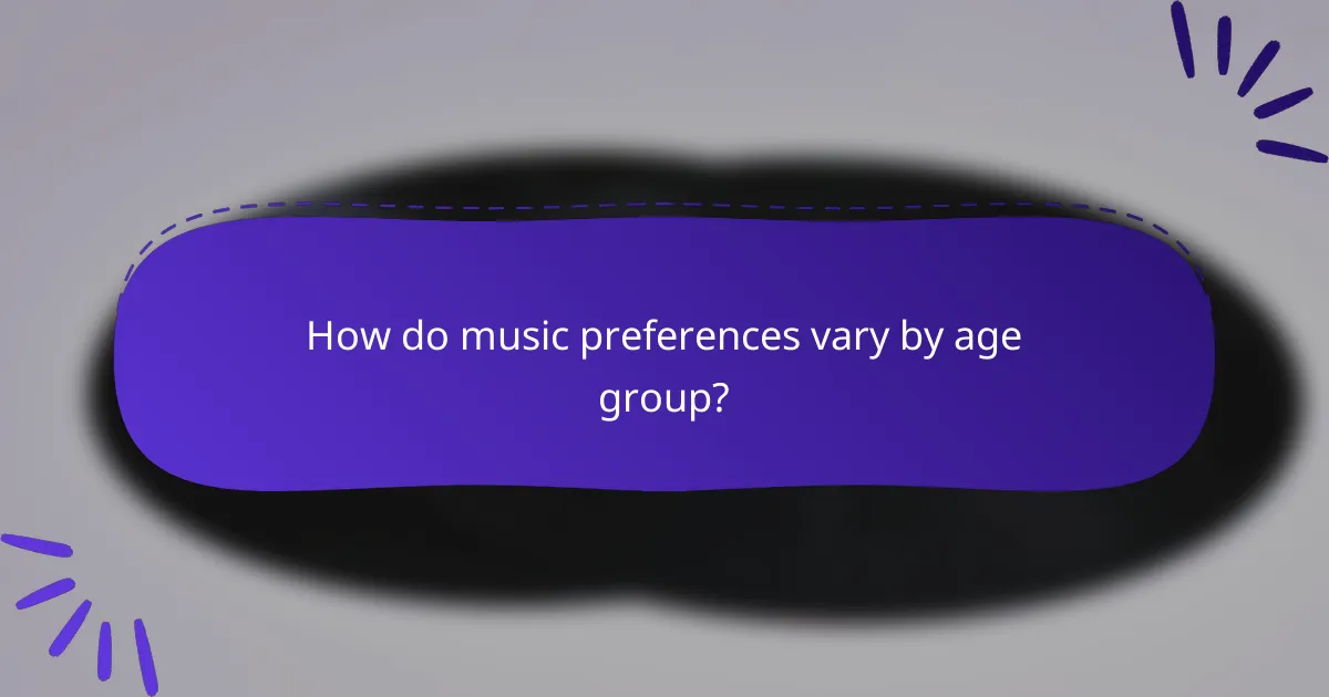 How do music preferences vary by age group?