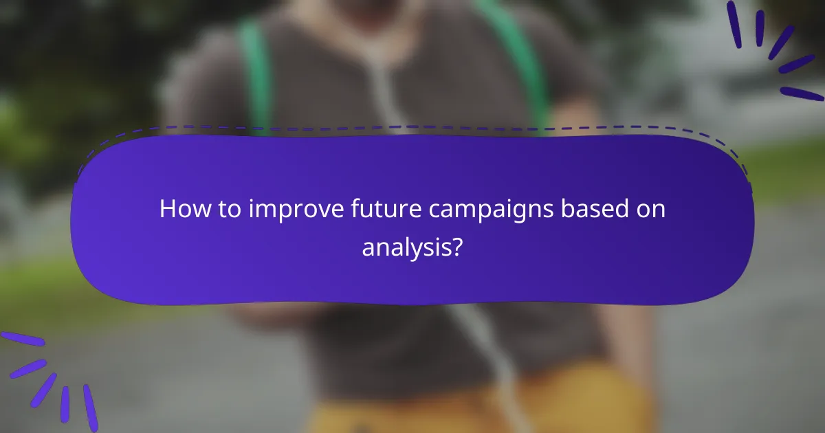 How to improve future campaigns based on analysis?