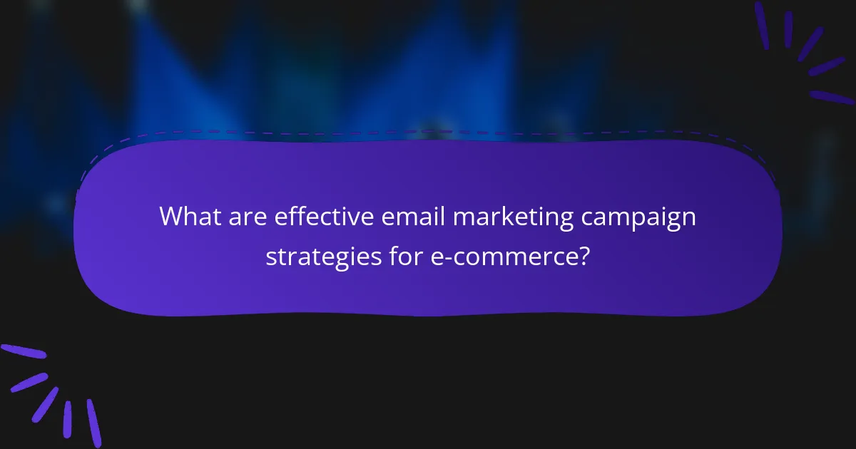 What are effective email marketing campaign strategies for e-commerce?