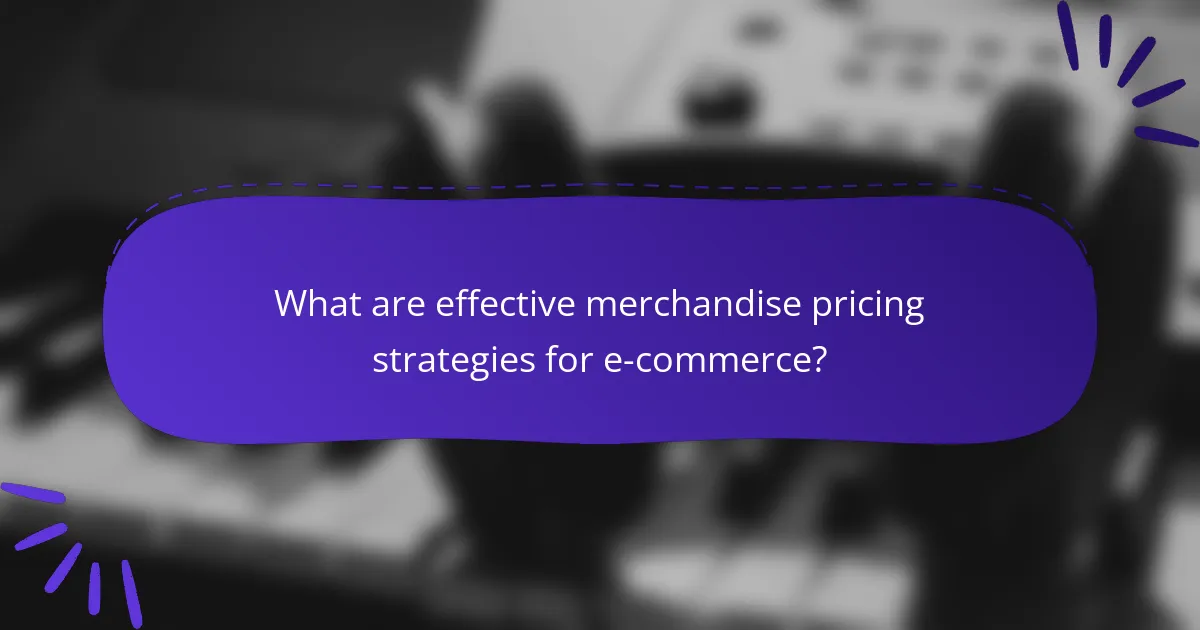 What are effective merchandise pricing strategies for e-commerce?