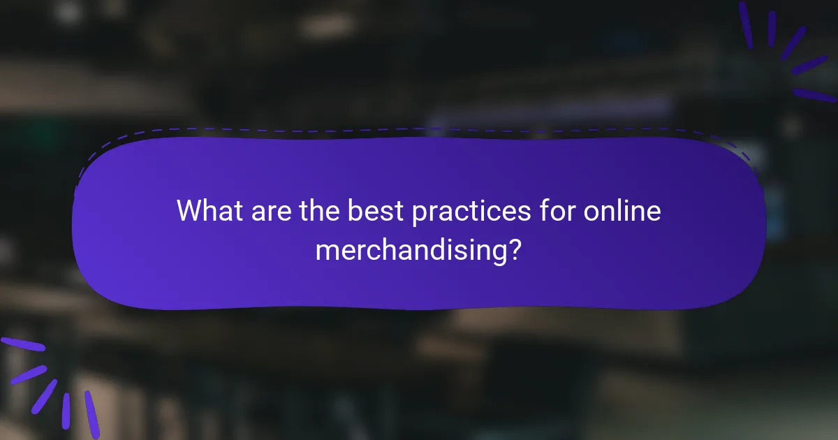 What are the best practices for online merchandising?