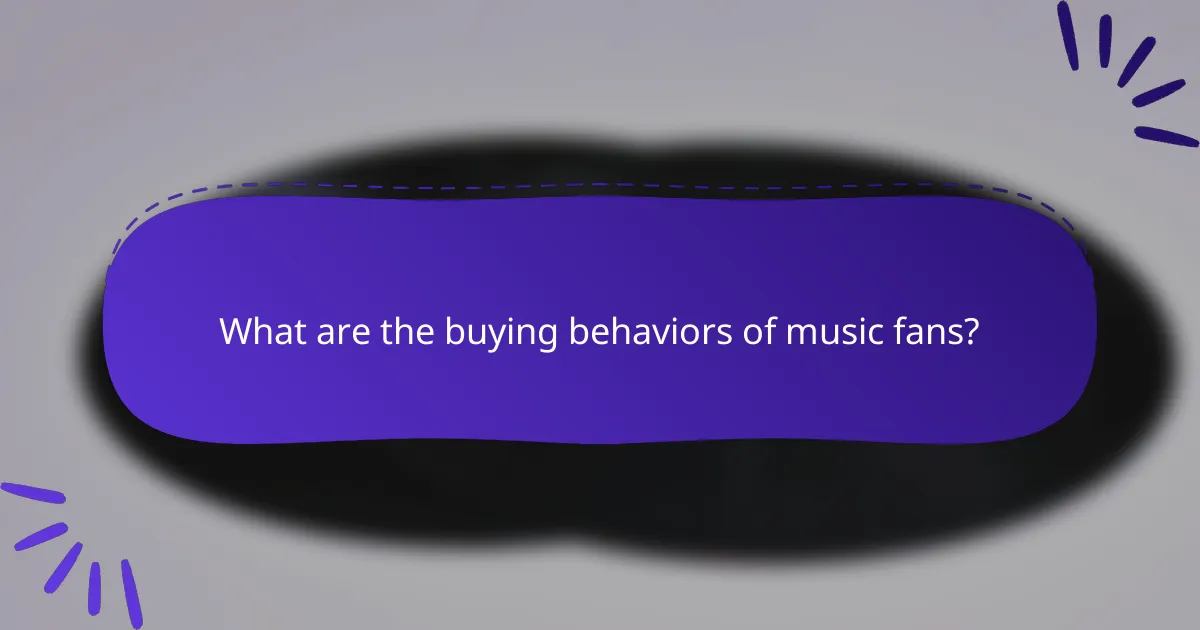 What are the buying behaviors of music fans?