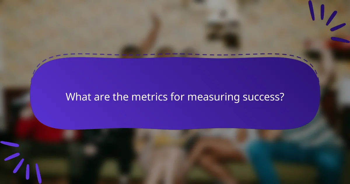 What are the metrics for measuring success?